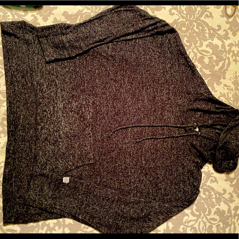 Black Hooded Athletic Sweatshirt